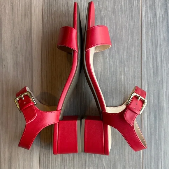 Liz Claiborne Women's Red Renny Ankle Strap Sandals Size 9.5 - Picture 6 of 8